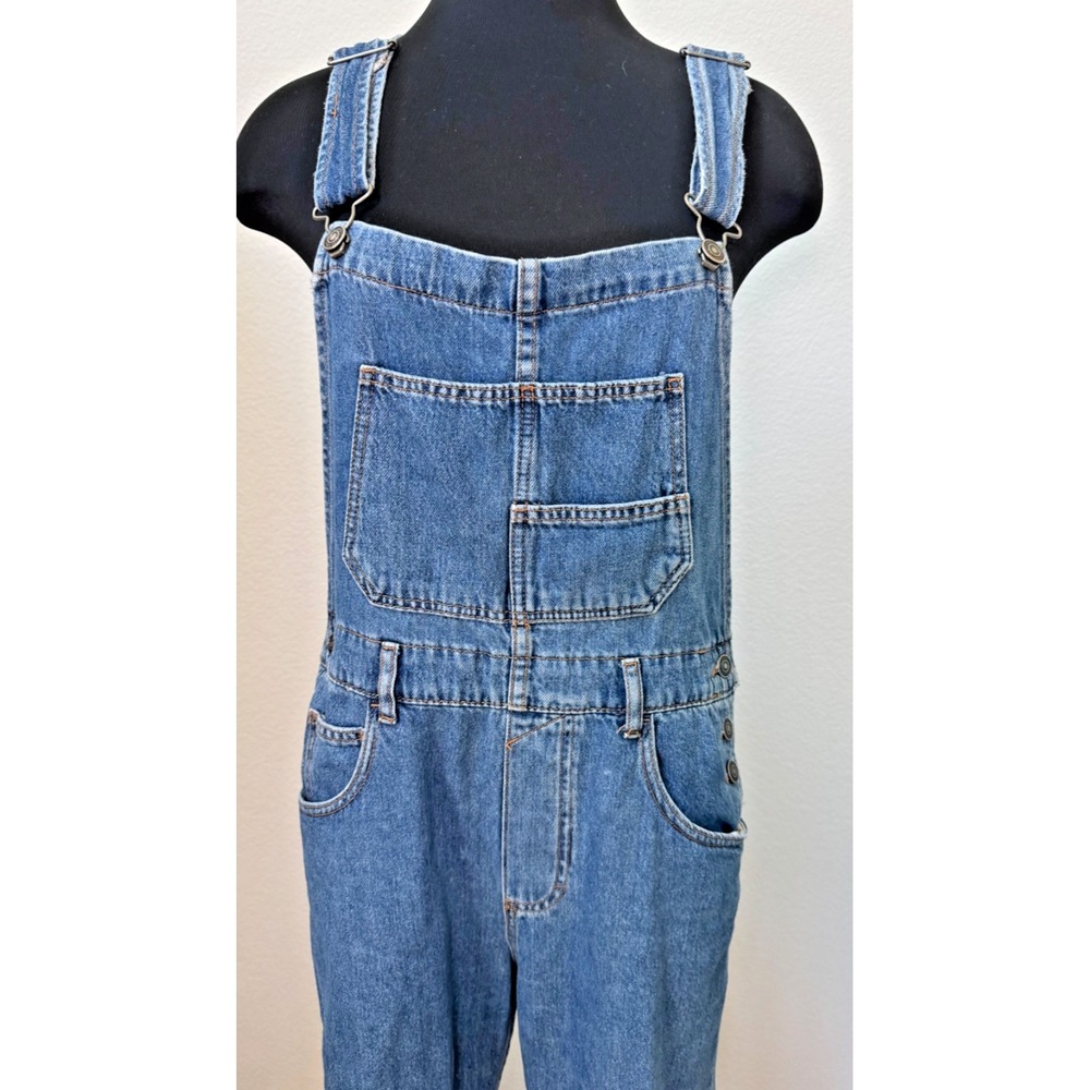 Free People We The Free Ziggy Slouchy Denim Overalls in Sapphire Blue Size Small